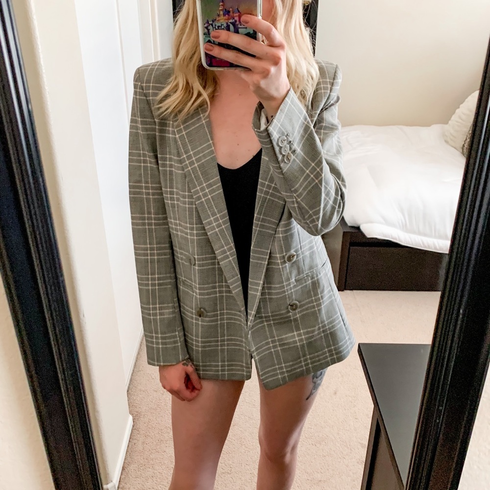 Plaid Check Blazer